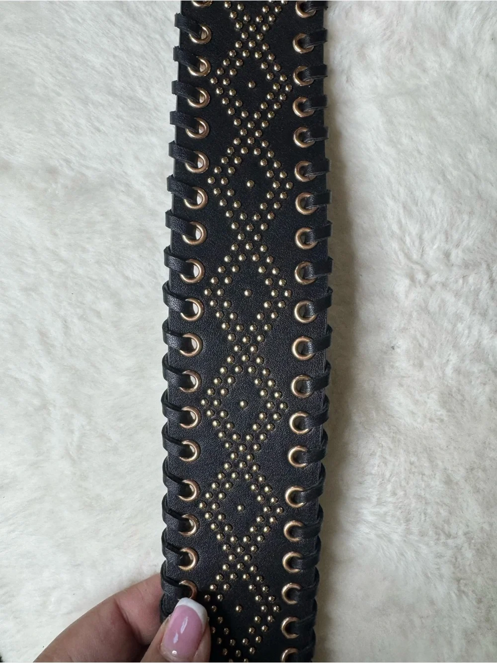 Express Black Stretch Studded Waist Belt M/L